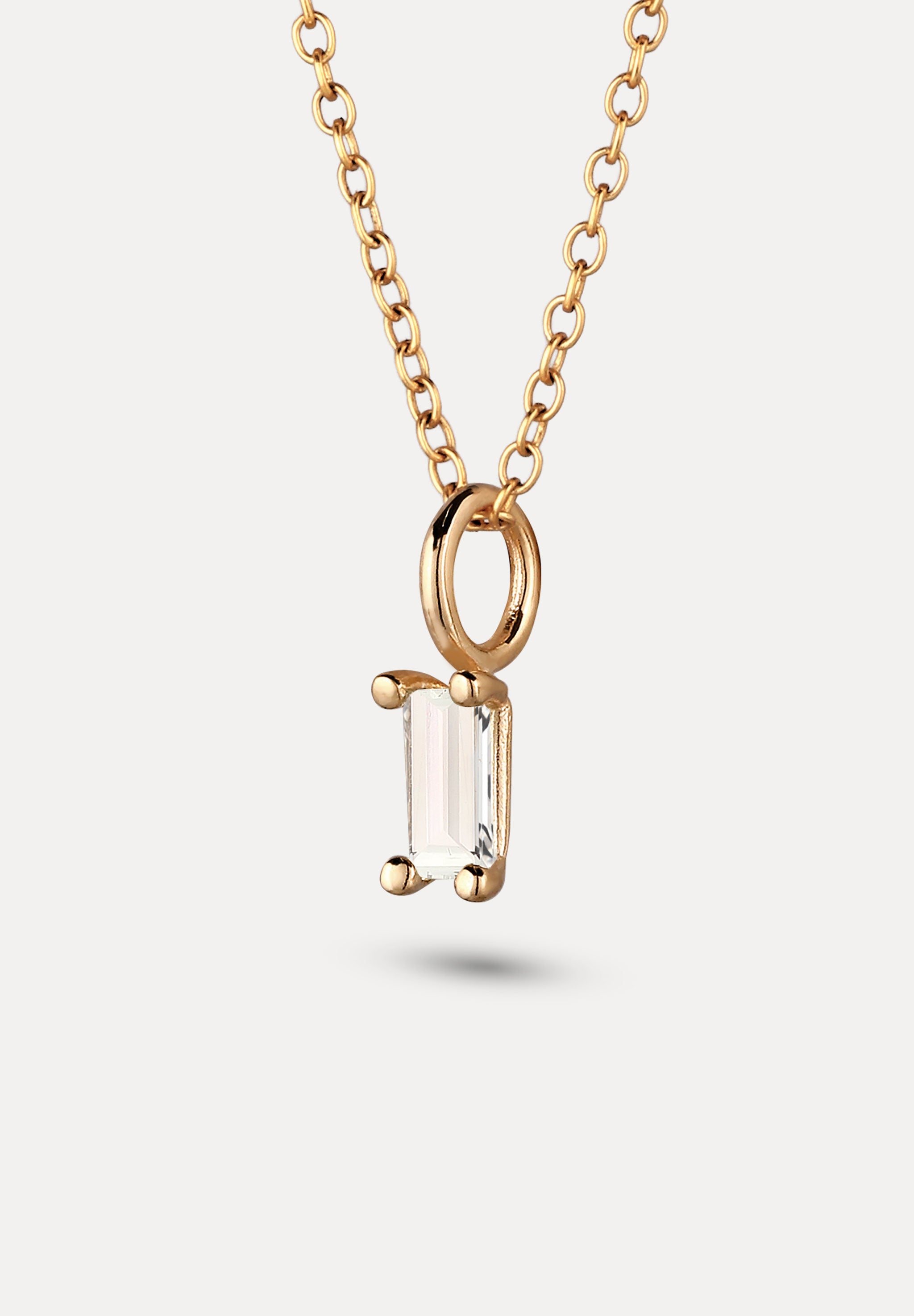 Stilnest Weißer Beryll Anhänger Baguette 925 Silber