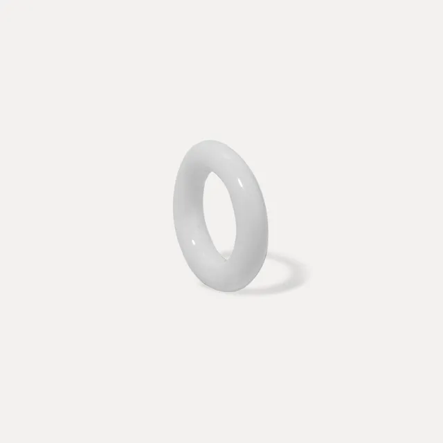 Stilnest Anello Murano Anhänger Glas Weiß Single