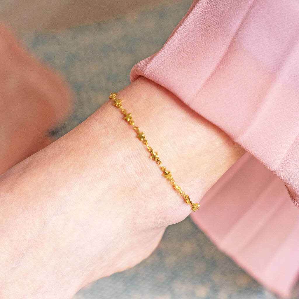 Joy by Corrine Smith Gold Fußkette Sterne vergoldet 23 cm