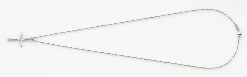 Eugen Rühle Kreuz Anhänger 0,05ct Halskette 590 Weißgold Diamant
