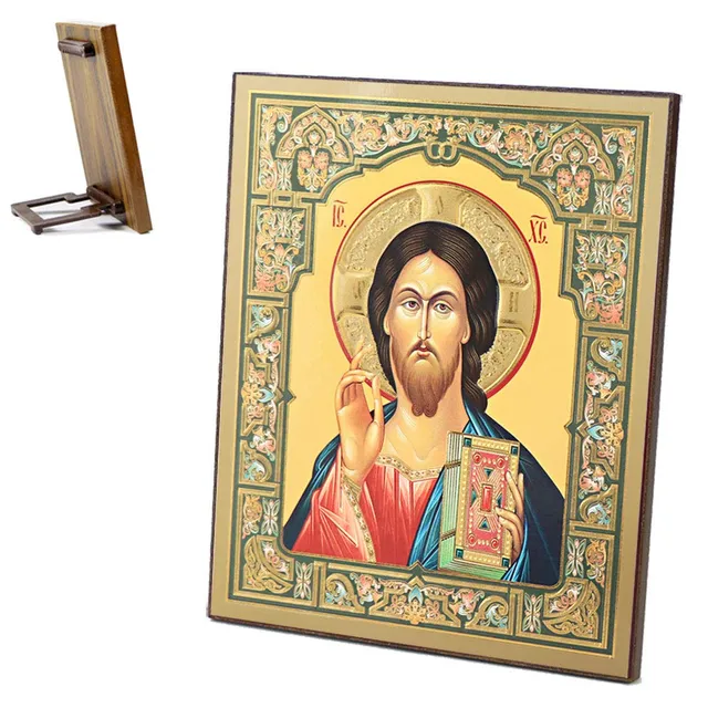 NKlaus Religious Icons Jesus Christus Pantokrator Ikone Holz 15x18