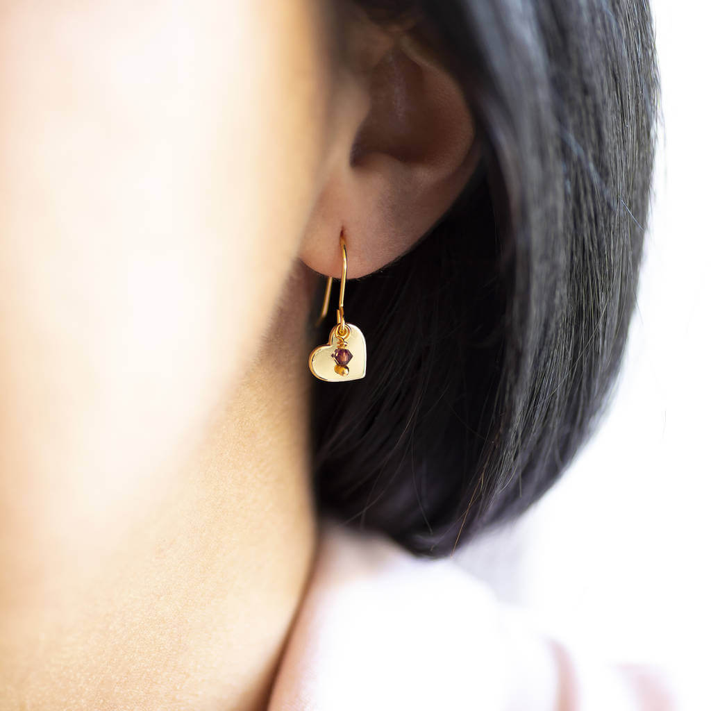 Joy by Corrine Smith Gold Heart Ohrringe Geburtsstein
