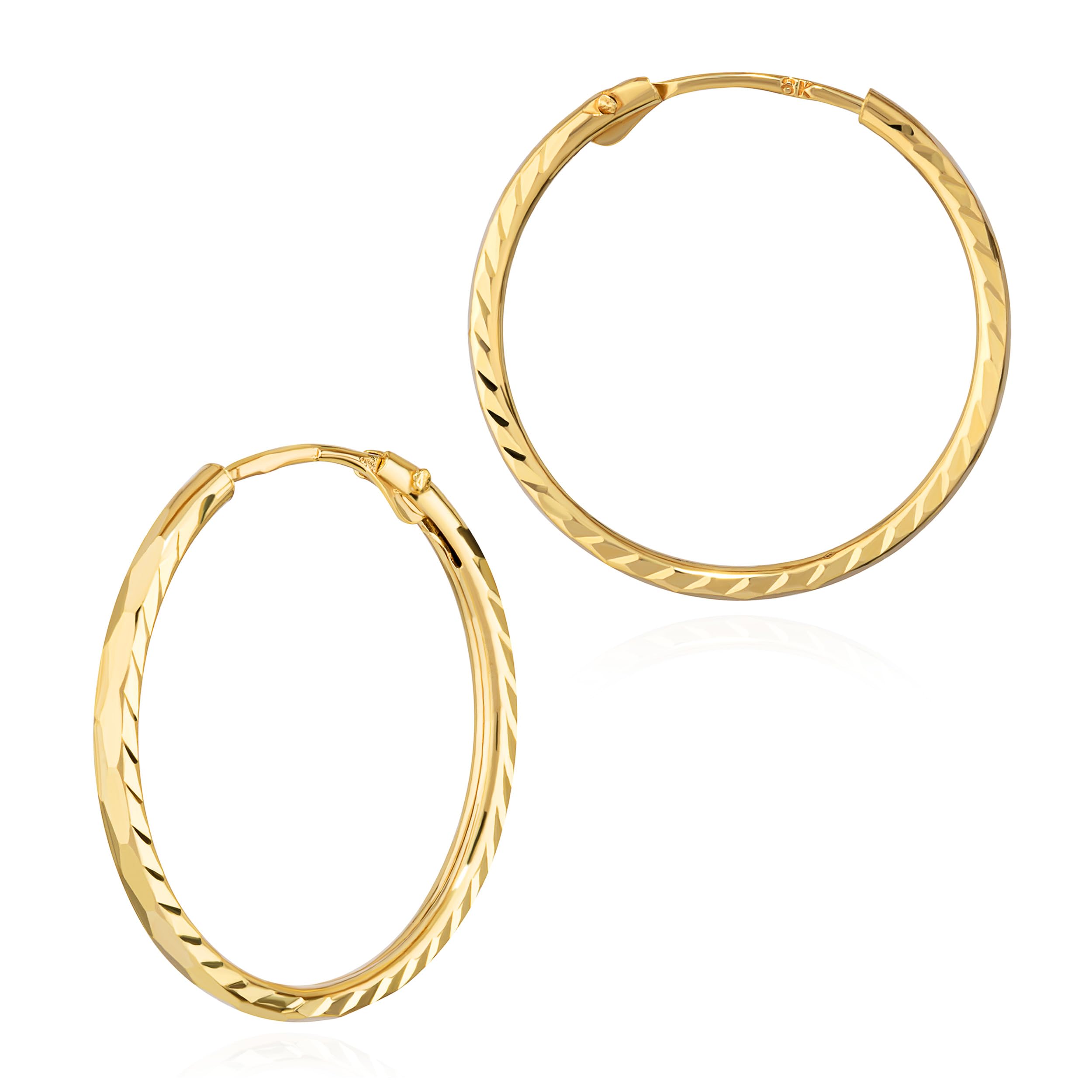 NKlaus Paar Creolen 333 Gelbgold Ohrringe 1,1 mm Gelbgold