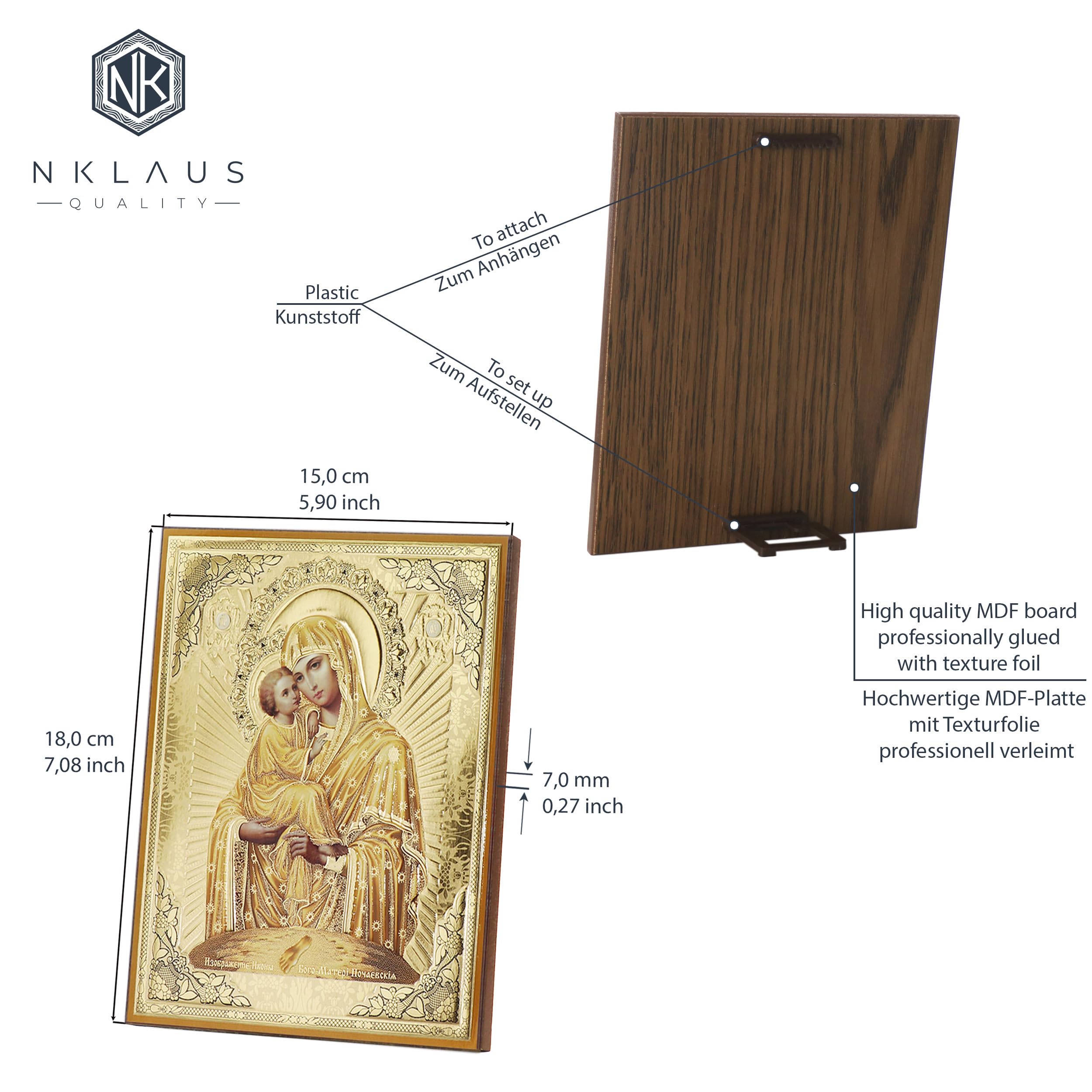 NKlaus GM von Pochaev Ikone Holz 15x18cm orthodox