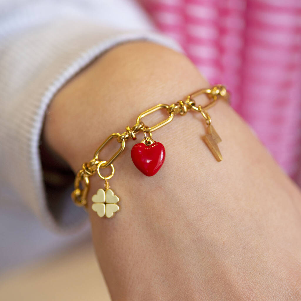 JOY by Corrine Smith Chunky Charm Armband Gold personalisiert