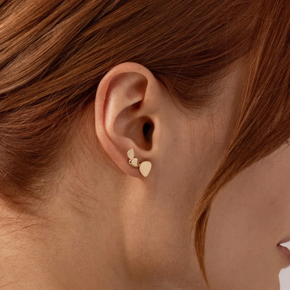 Stilnest Canyon Ear Climbers Ohrringe Gold Vermeil