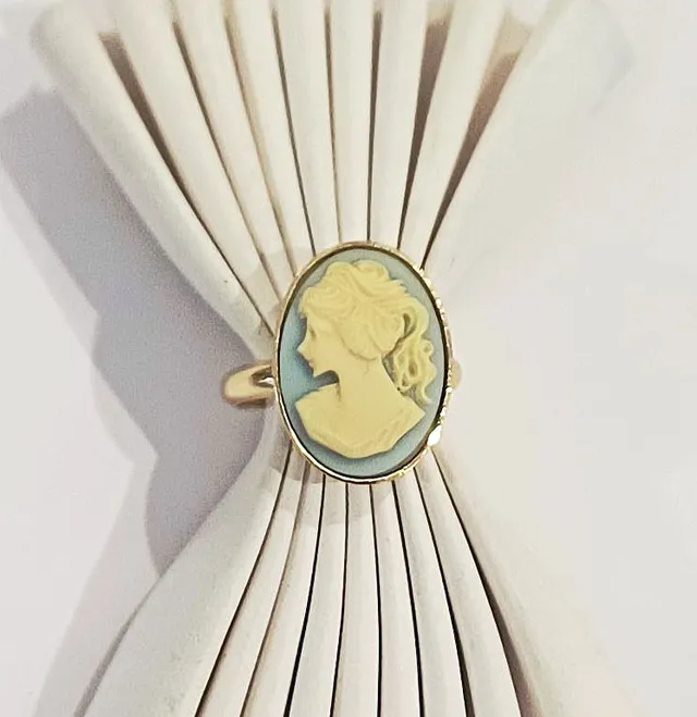 Alevá Bijoux Anelli Cammeo Azzurro Ring Blau
