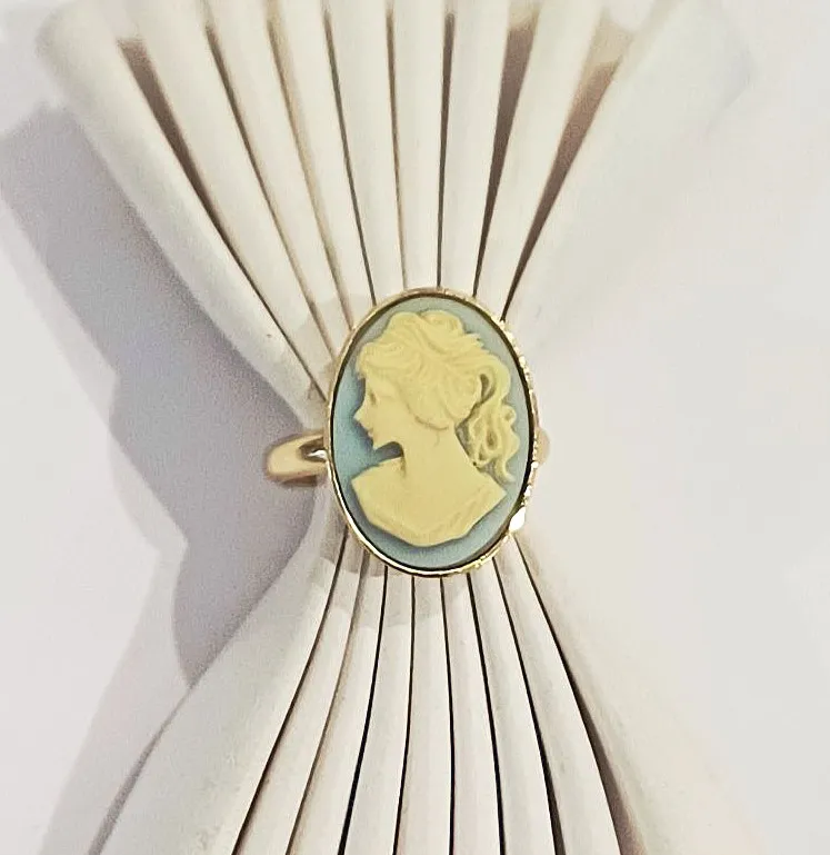 Alevá Bijoux Anelli Cammeo Azzurro Ring Blau