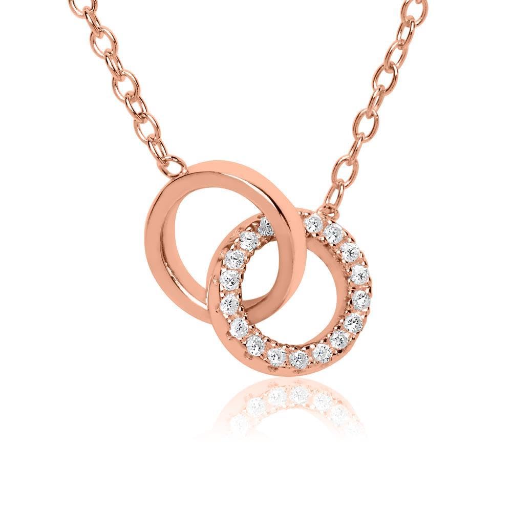 JEWLIX Kette SN0350 rosévergoldet Kreis Zirkonia