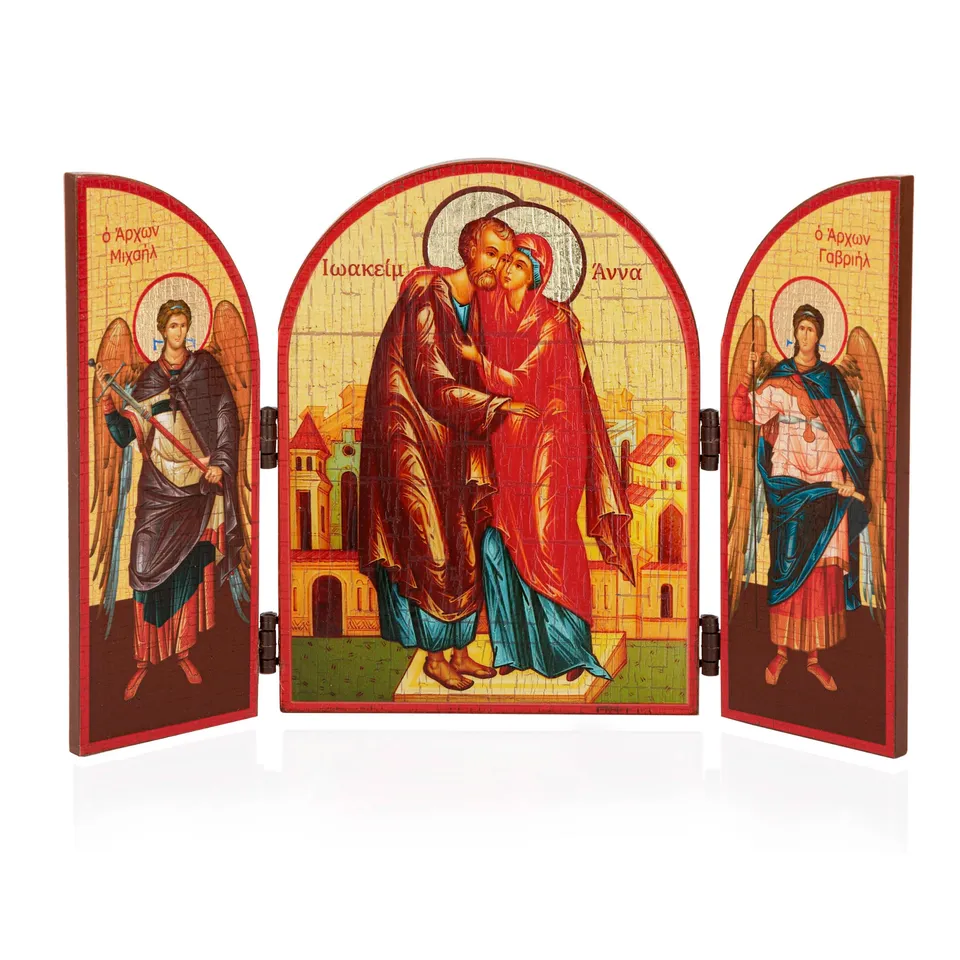 NKlaus Religious Icons Triptychon Joachim Anna Holz