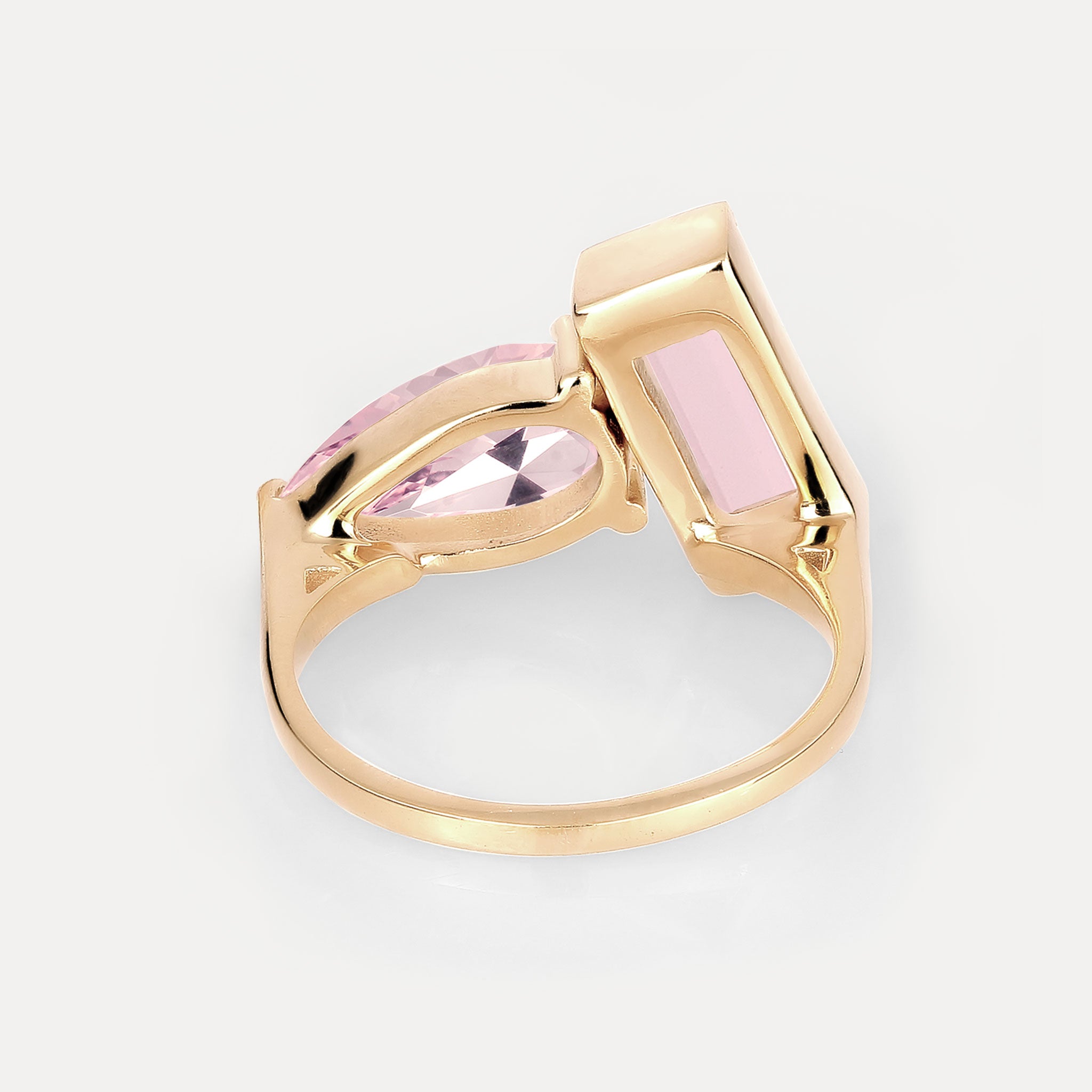 Stilnest Balance Ring Rosenquarz 585 Gold Größe 52