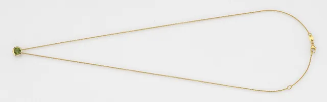 Eugen Rühle Anhänger Grünturmalin 5 mm 585 Gelbgold Kette