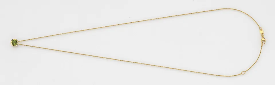 Eugen Rühle Anhänger Grünturmalin 5 mm 585 Gelbgold Kette