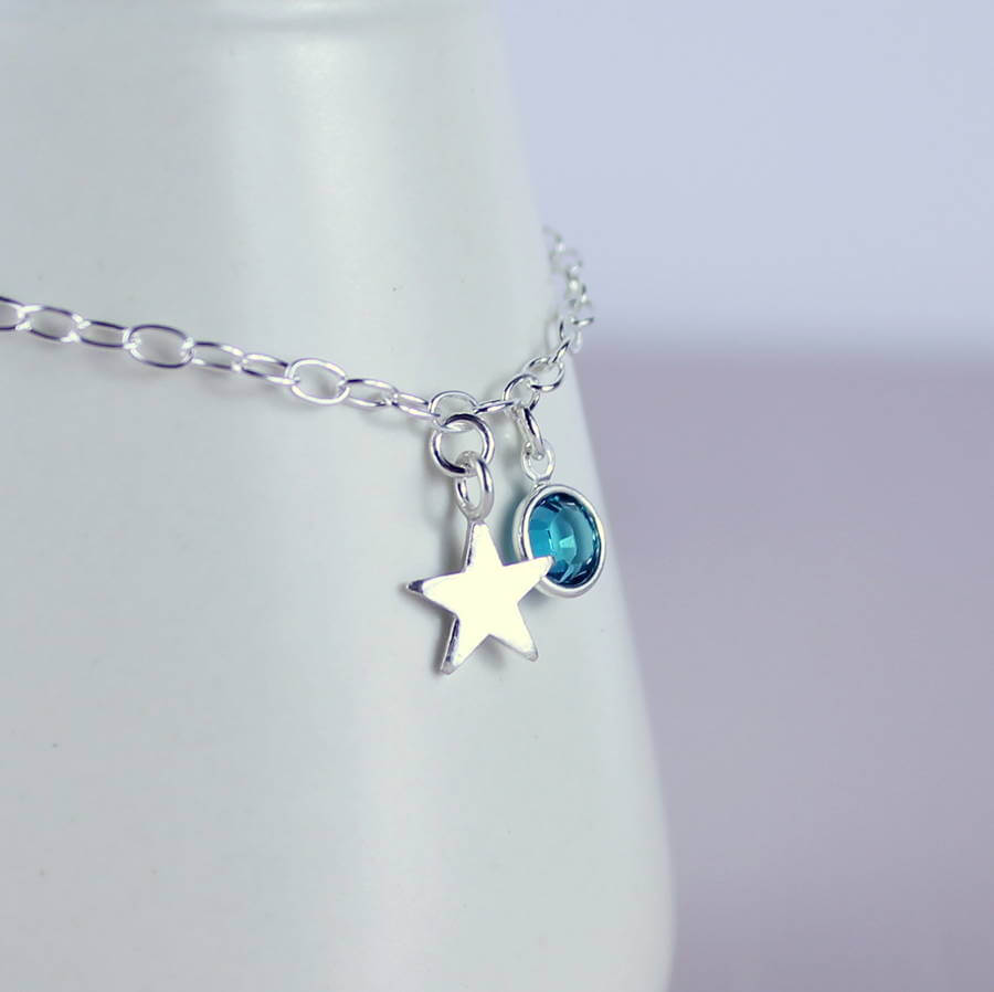 Joy by Corrine Smith Initial Star Armband Silber Geburtsstein