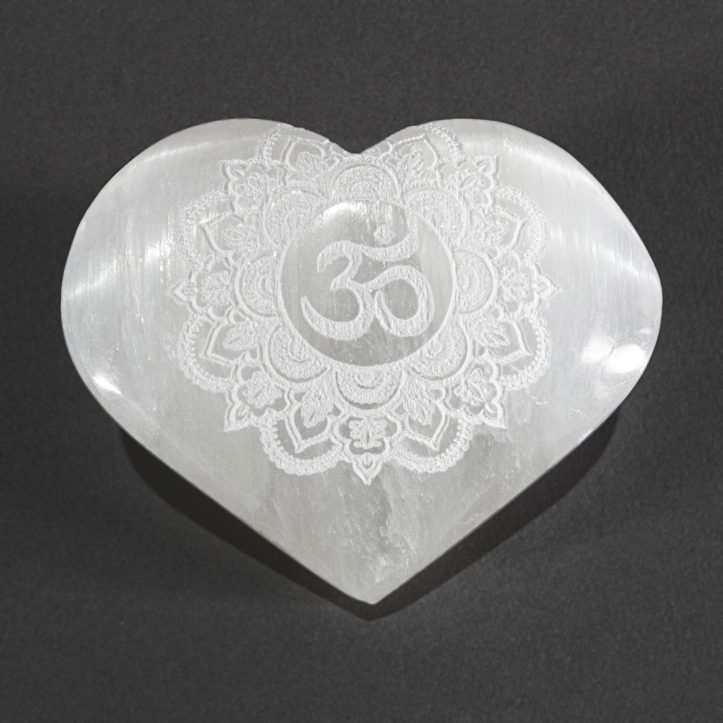 NKlaus Healing Crystals Selenit-Herz 6x7,5cm Om