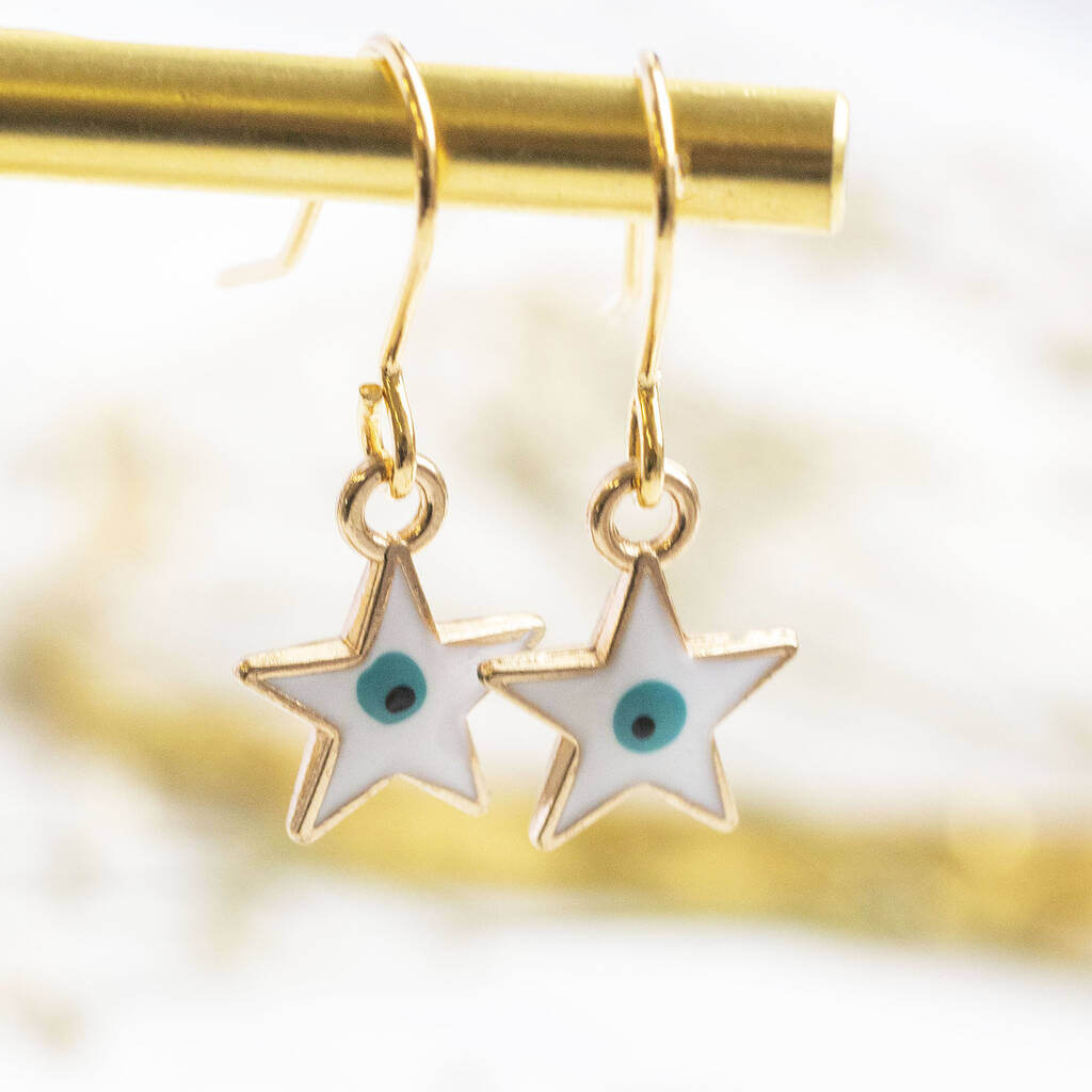 Joy by Corrine Smith Evil Eye Enamel Star Ohrringe Gold Emaille