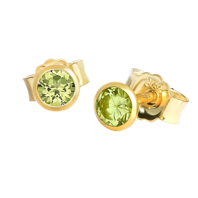NKlaus Ohrstecker Gelbgold Peridot 3,5 mm 333 Gold