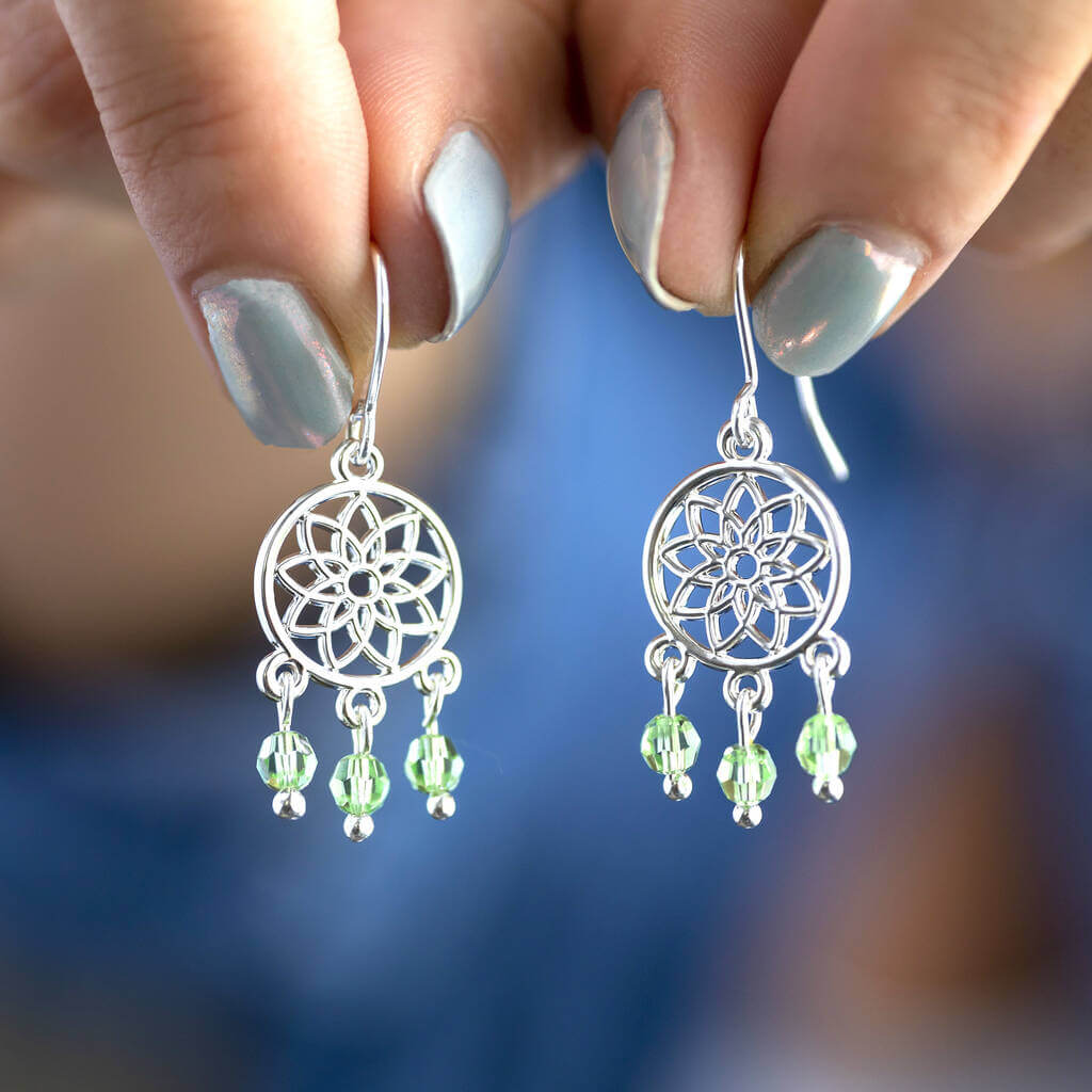 Joy by Corrine Smith Dreamcatcher Geburtsstein Ohrringe Gold