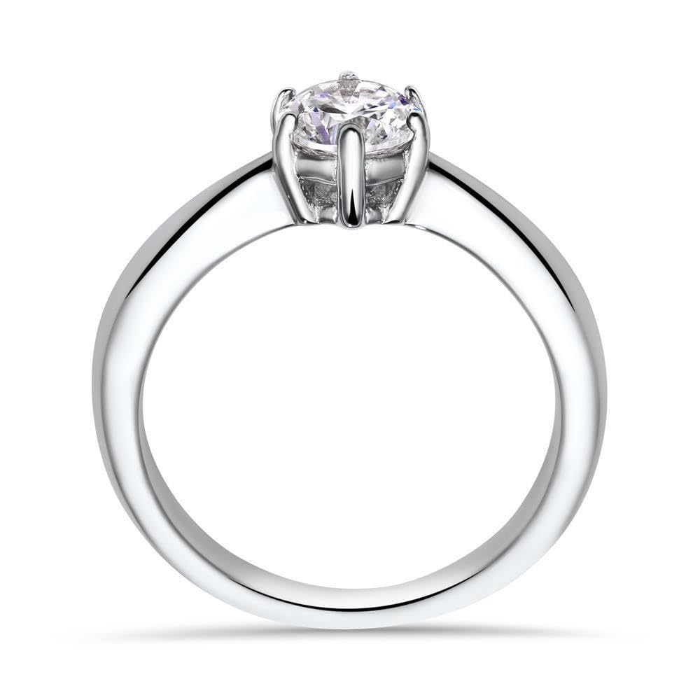 JEWLIX VR0036 Verlobungsring Silber Zirkonia Solitär