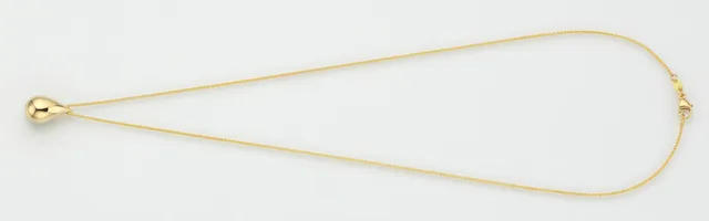 Eugen Rühle Tropfen Anhänger Halskette 42cm 585 Gelbgold