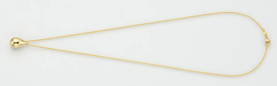 Eugen Rühle Tropfen Anhänger Halskette 42cm 585 Gelbgold