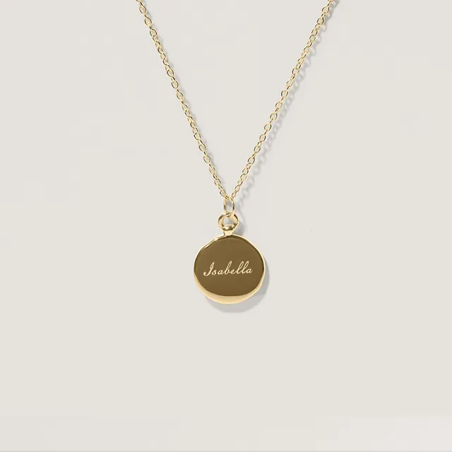 Stilnest Fluid Medallion Kette 585 Gold gravierbar 45cm