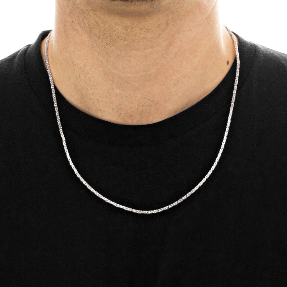 JEWLIX Königskette Silber Halskette 2 mm 45 cm