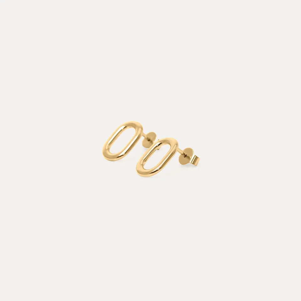 Stilnest O Bold Ohrstecker 585 Gold oval Enhancer