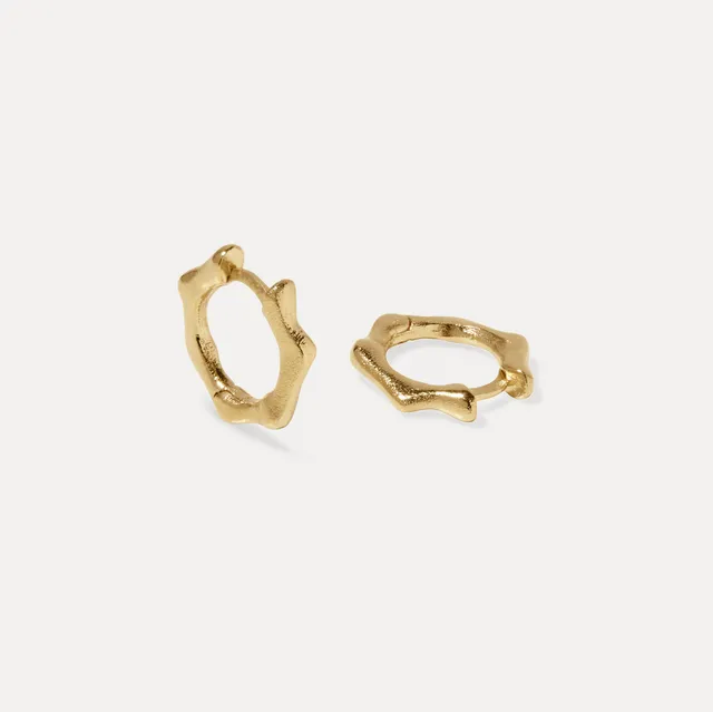 Stilnest Fluid Small Huggies Ohrringe 585 Gold 14k Massivgold
