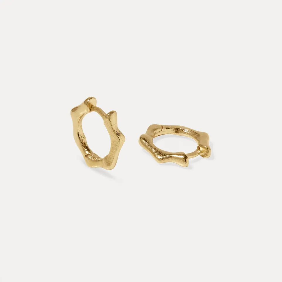 Stilnest Fluid Small Huggies Ohrringe 585 Gold 14k Massivgold