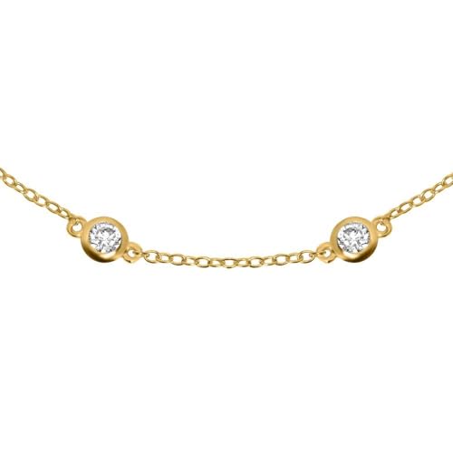 JEWLIX ID-Armband Sterlingsilber Gold Zirkonia Damen