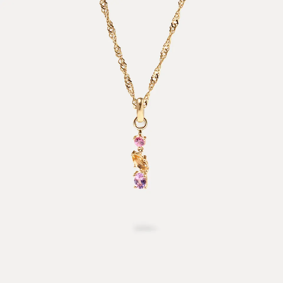 Stilnest Chroma Kette 585 Gold 45cm Edelsteine