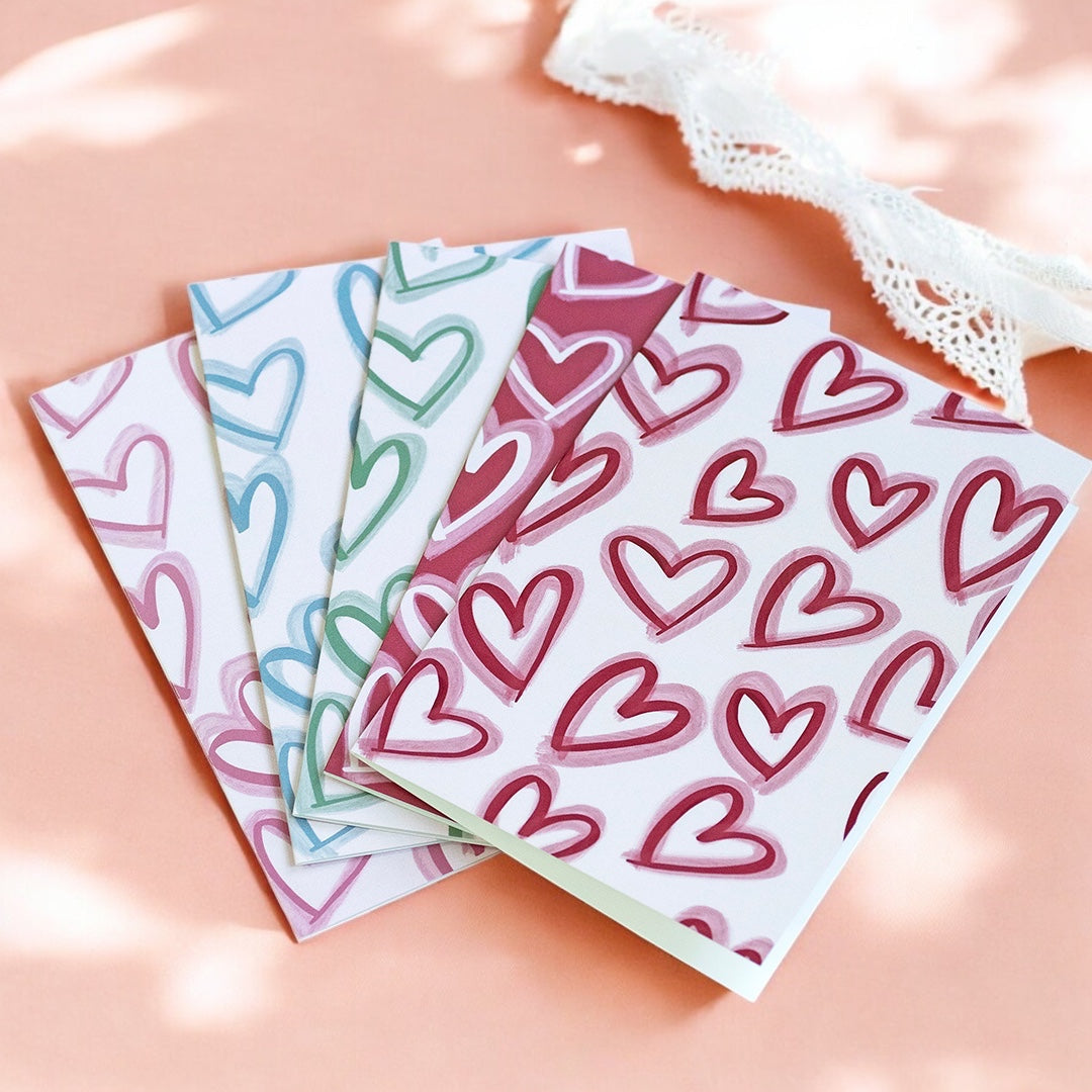 Joy by Corrine Smith Whimsy Heart Grußkarten 5er Set A6 Blanko