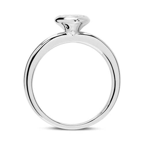 JEWLIX Herzring 925 Silber Ring Zirkonia 50mm Herz
