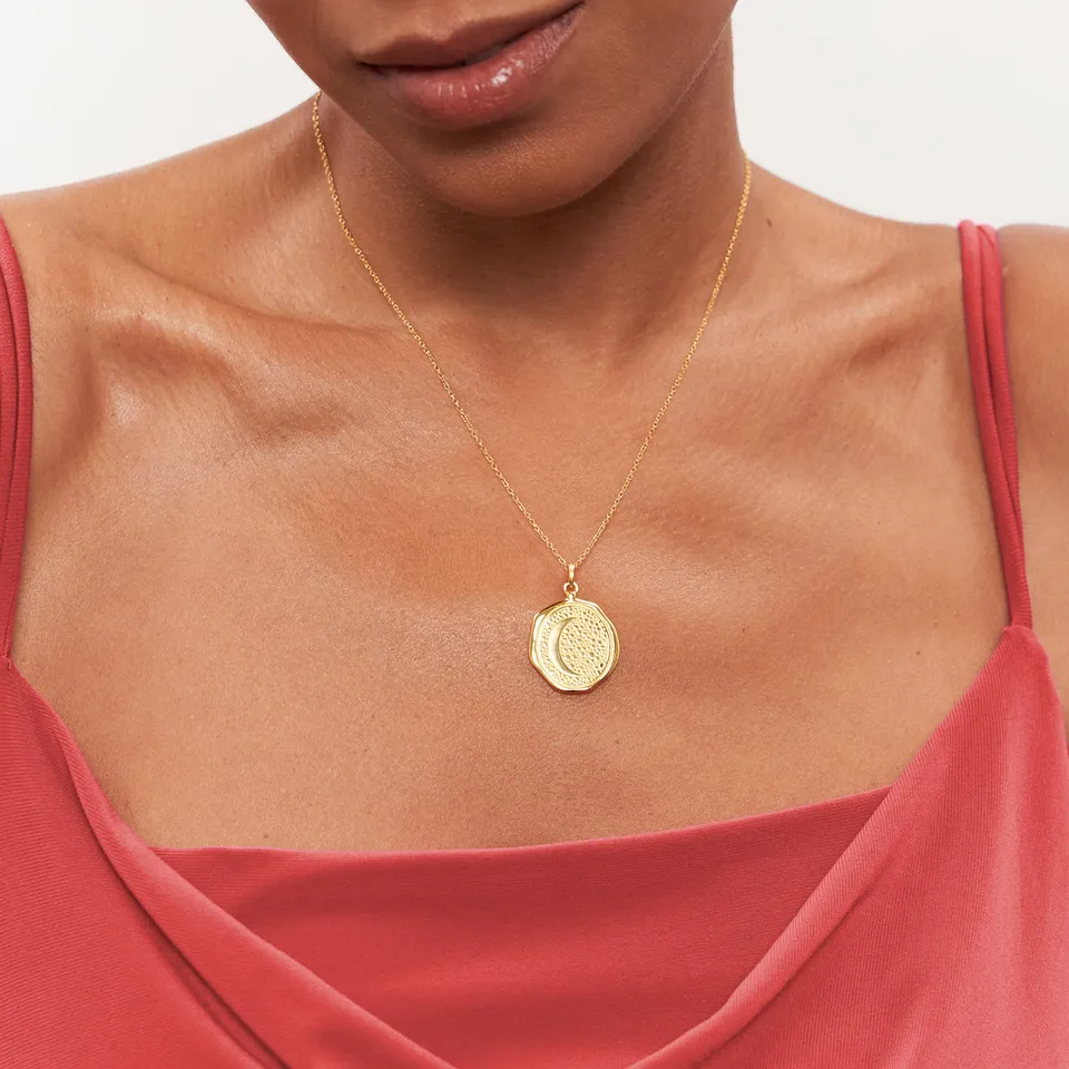 Stilnest Moon Large Seal Kette 585 Gold 14k 45cm