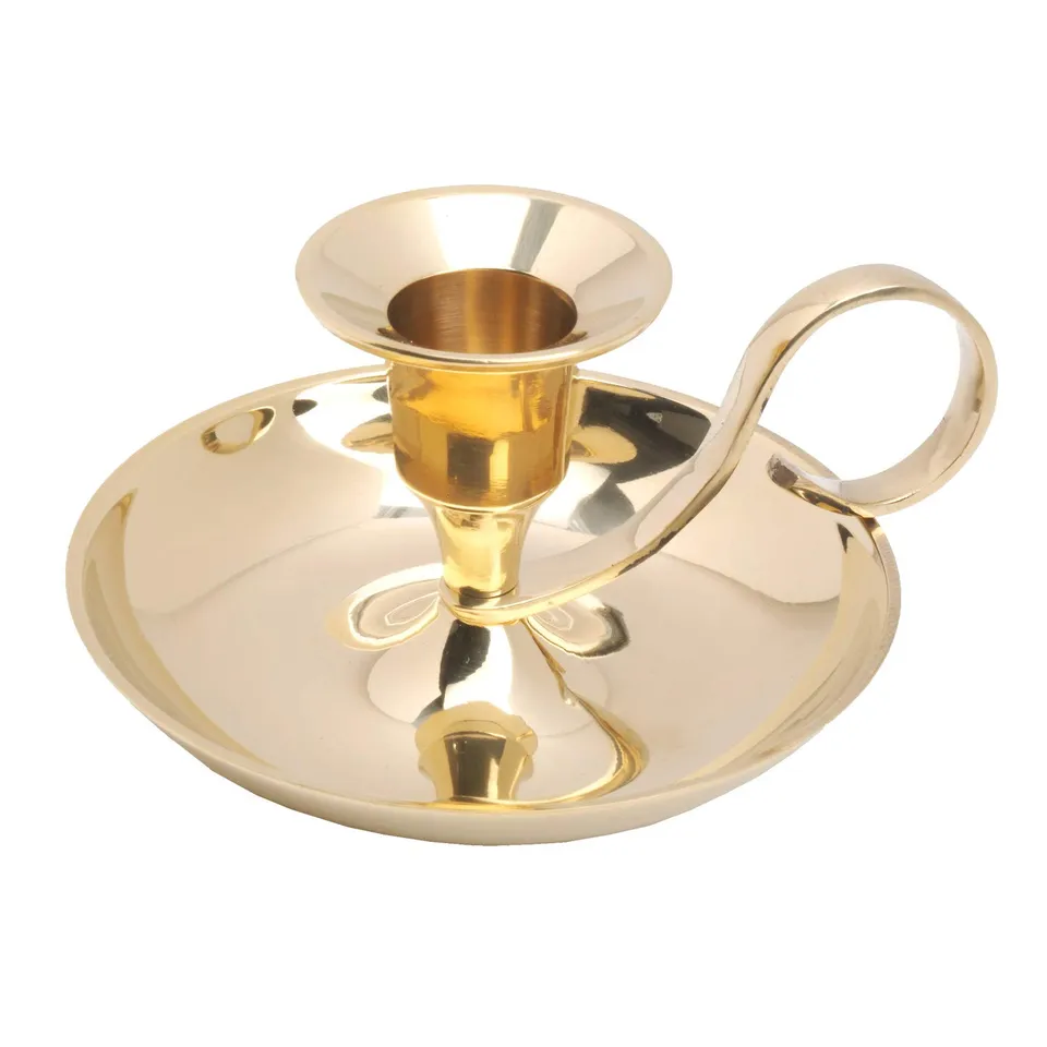 NKlaus Candle Holder Handleuchter Gold Messing 5cm