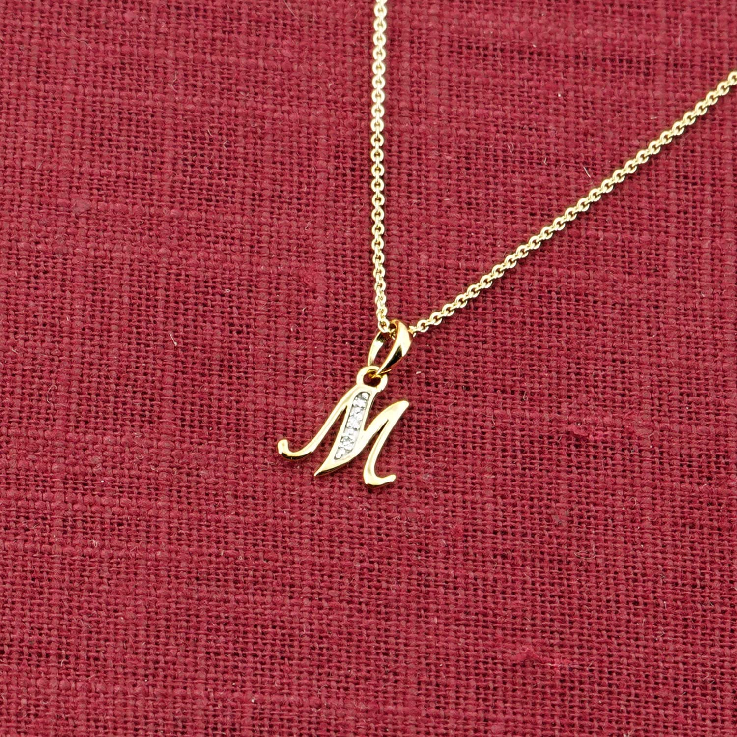 trendor Halsketten Buchstaben-Anhänger M Gold 333 Kette
