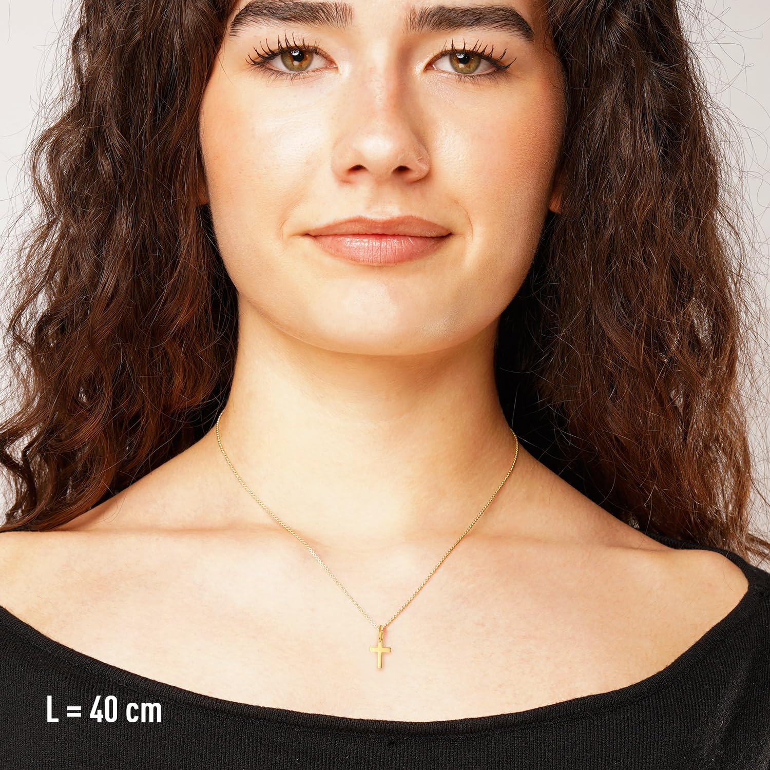 trendor Halsketten Kreuz-Anhänger 333 Gold Kinder Halskette