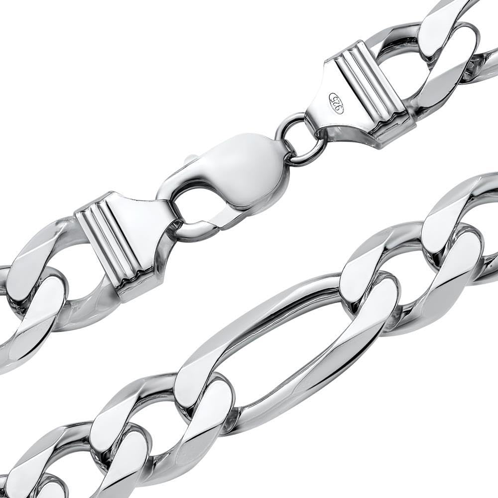 JEWLIX Figarokette 13mm Silberkette Silber 50 cm breit
