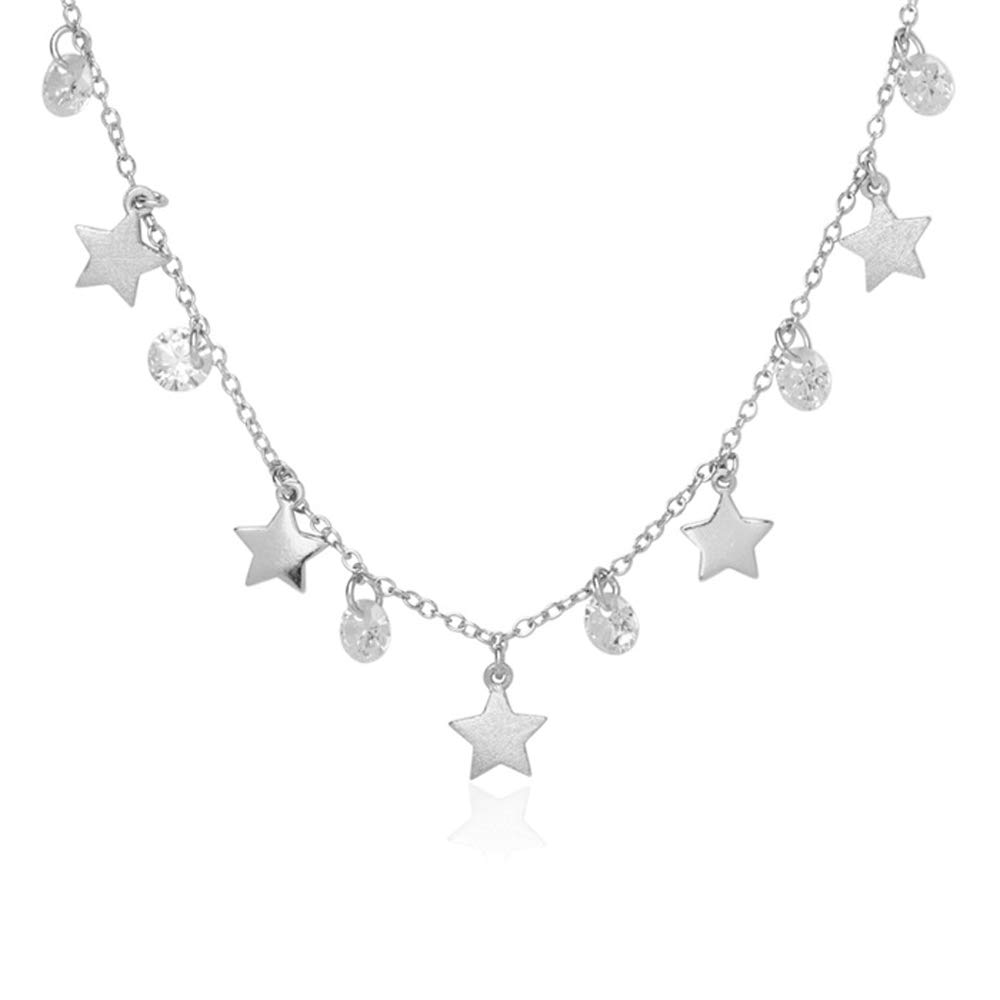 JEWLIX Sterne Silberkette 925er Silber Zirkonia