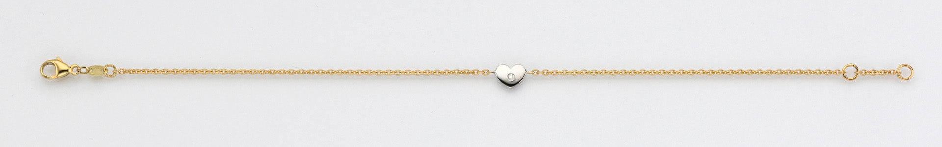 Eugen Rühle Armband Ankerkette Herz Brillant 0,01ct 590 WG