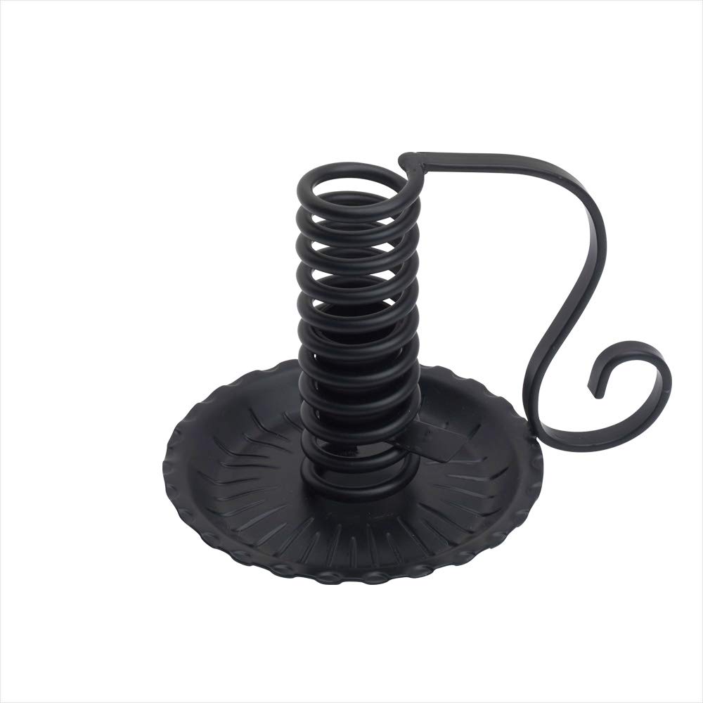 NKlaus Spiral-Kerzenleuchter Eisen schwarz 12 cm