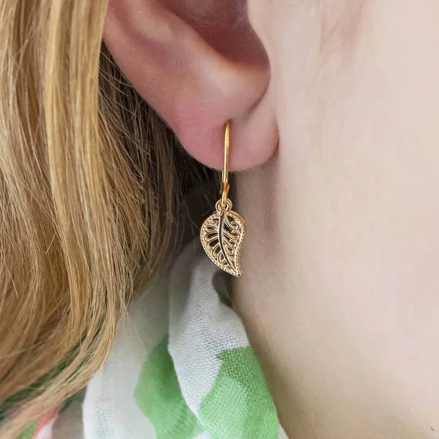 Joy by Corrine Smith Leaf Filigree Ohrringe Gold