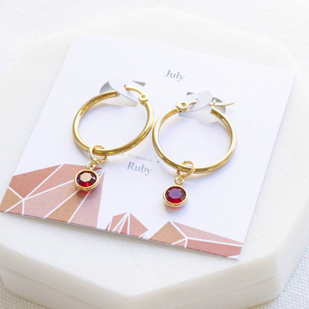 Joy by Corrine Smith Birthstone Charm Creolen Gold 0,6 cm