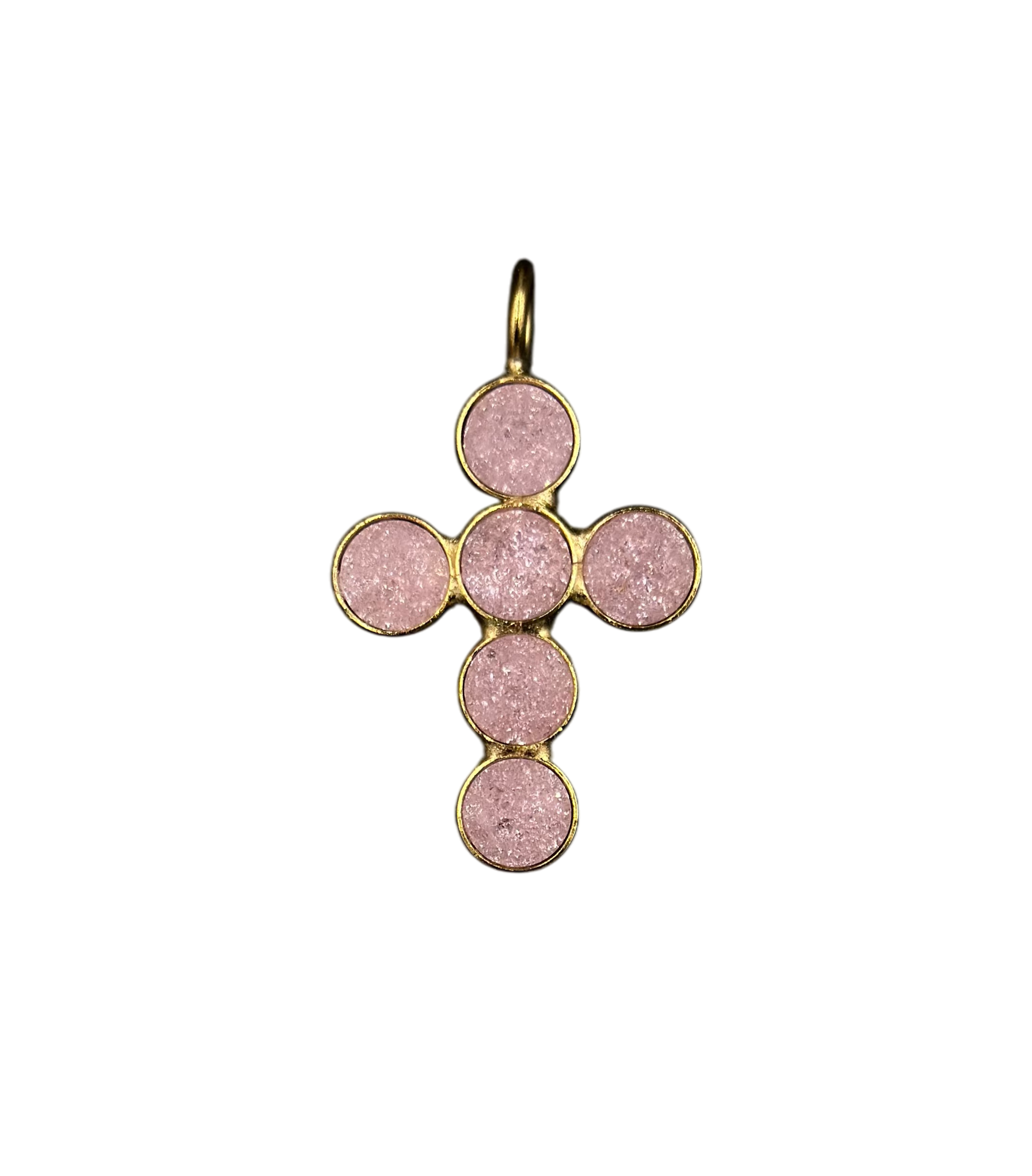 Alevá Bijoux Croci Tonda Sparkle Kreuz Anhänger Gold 3,5 cm