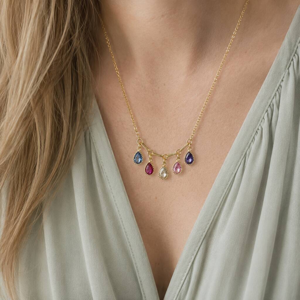 Joy by Corrine Smith Family Birthstone Halskette Tropfen