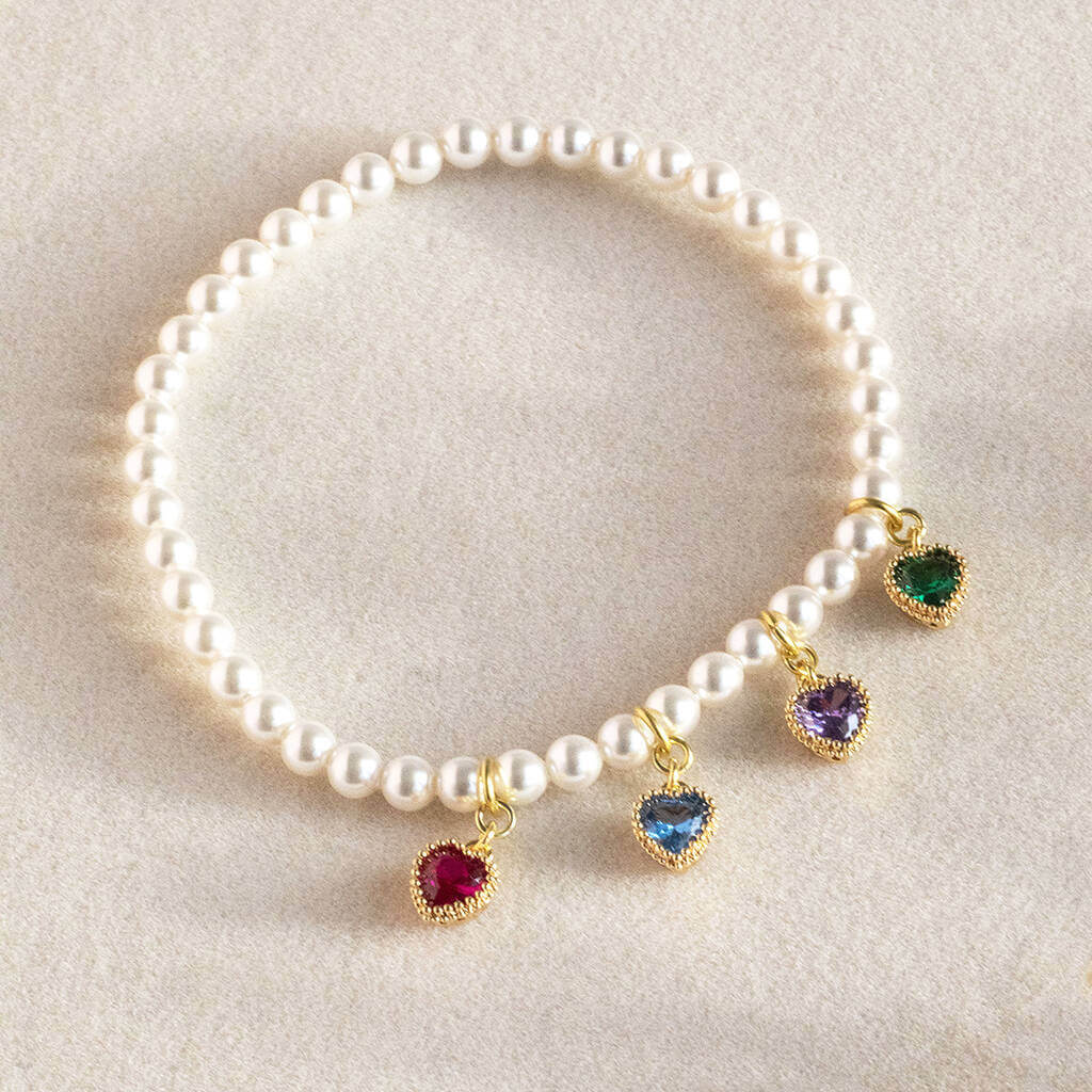 Joy by Corrine Smith Family Perlen Armband Gold Herzen
