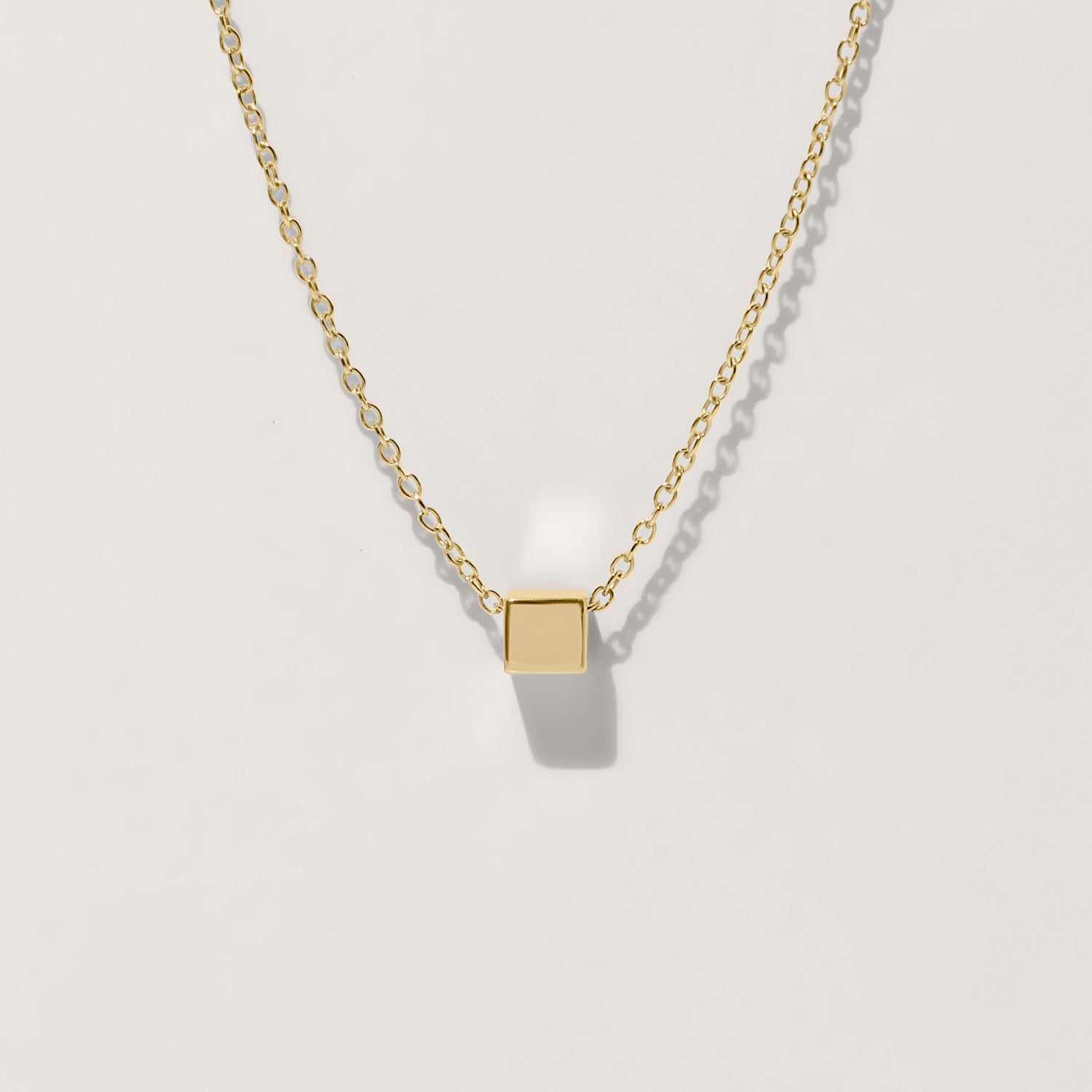 Stilnest Cube Kette Ankerkette 585 Gold Würfel 45cm