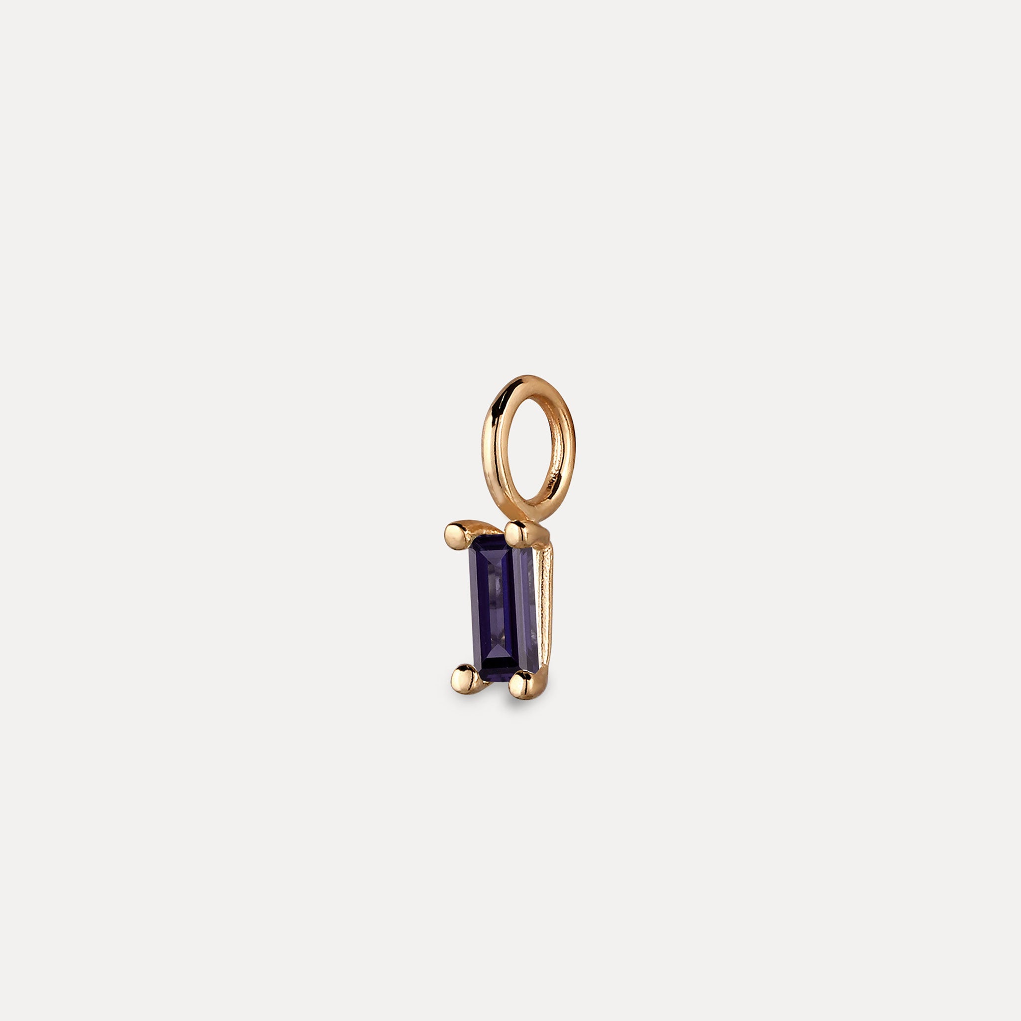 Stilnest Lila Iolith Baguette Anhänger Gold Vermeil Violett