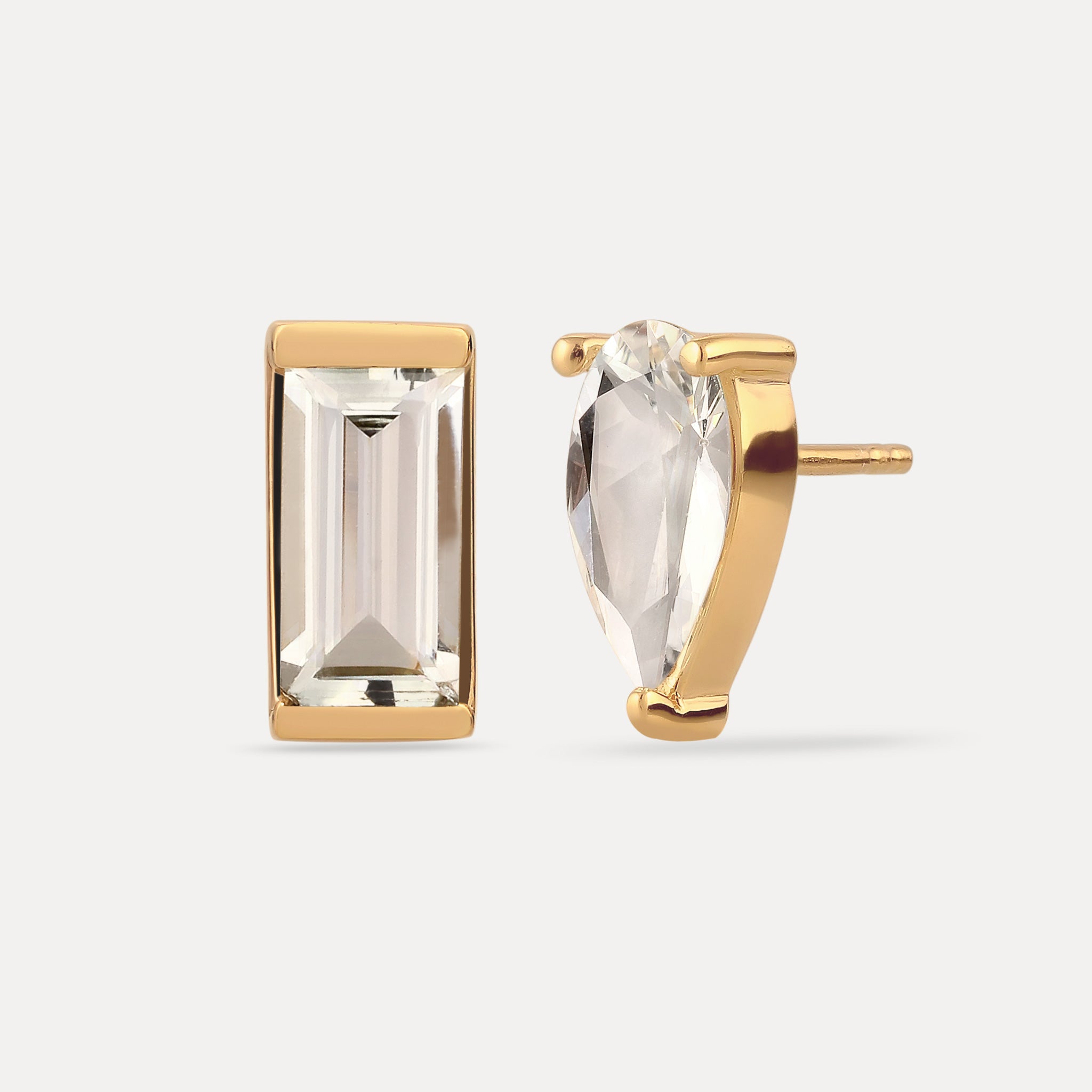 Stilnest Beryll Balance Ohrstecker Gold Vermeil